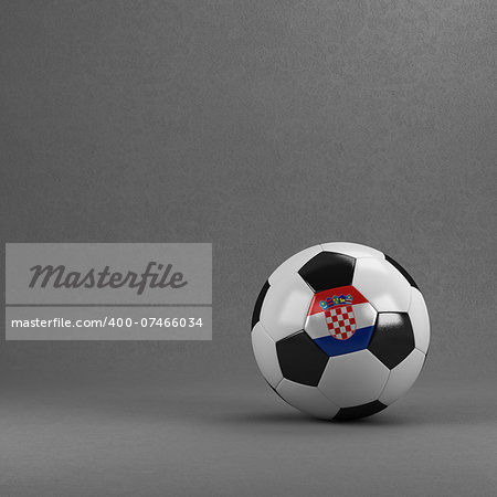 Croatian soccer ball in front of plaster wall