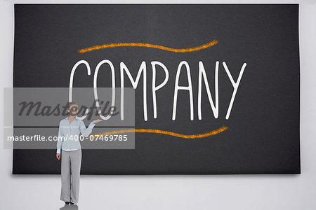 Businesswoman presenting the word company