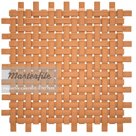 Canvas woven from wood. Isolated on white background
