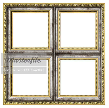 quadruple frame isolated on pure white background