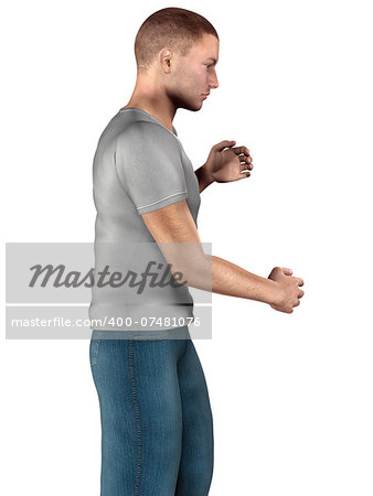 3d illustration of male dancer over white background