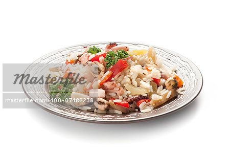 Rice with Seafood and vegetables