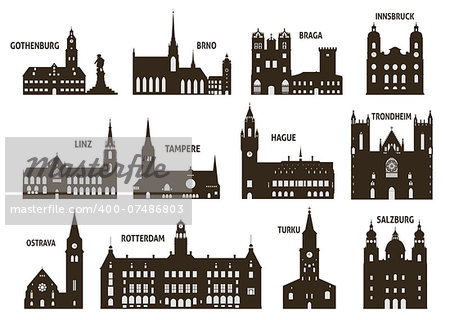 Silhouettes of cities. Set for you design
