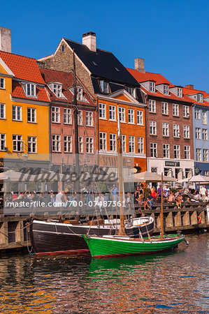 Boats in Canal, Nyhavn, Copenhagen, Denmark