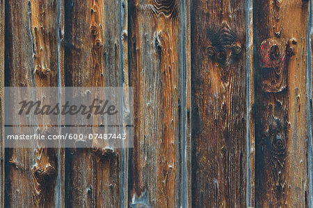 Close-up of weathered, wooden boards on old building, Hesse, Germany, Europe
