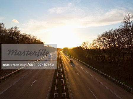 Freeway at Sunset, North Rhine-Westphalia, Germany