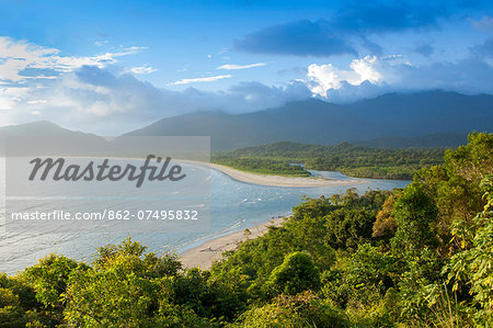 South America, Brazil, Green Coast (Costa Verde), Sao Paulo, Ubatuba, picinguaba, fazenda beach in the Nucleo Picinguaba, Serra do Mar state park protected area, surrounded by unesco-protected South-East Reserves Atlantic Forest stretching down to the sand