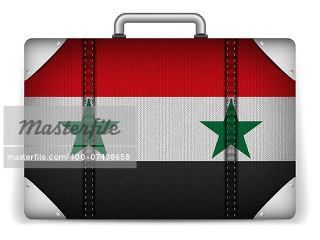 Vector - Syria Travel Luggage with Flag for Vacation