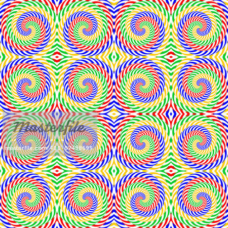 Design seamless colorful spiral movement pattern. Abstract twisting lines textured background. Vector art