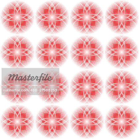 Design seamless colorful floral decorative pattern. Abstract circular geometric background. Vector art