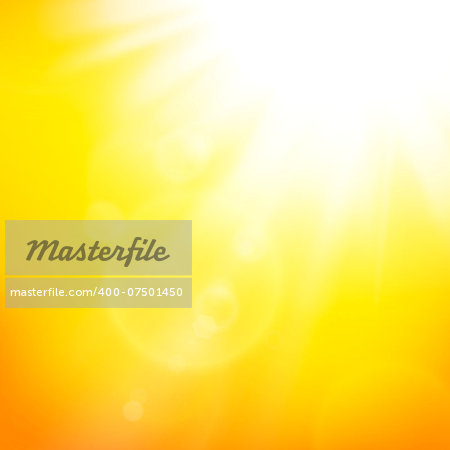 Vector abstract background with summer sun and lens flares