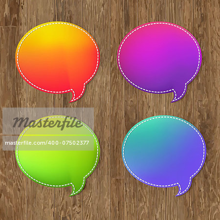 Antique Wooden Background With Speech Bubble, With Gradient Mesh, Vector Illustration