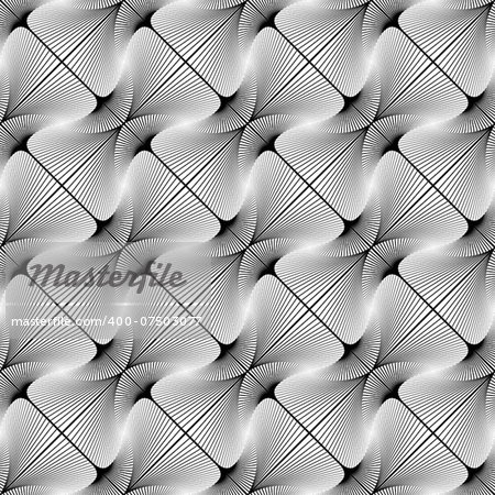 Design seamless striped diagonal geometric pattern. Abstract monochrome waving lines background. Speckled texture. Vector art