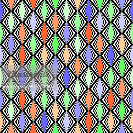 Design seamless rhombus geometric pattern. Abstract colorful decorative background. Vector art