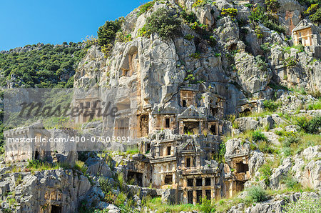 Rock-cut tombs in Myra (Demre), Turkey