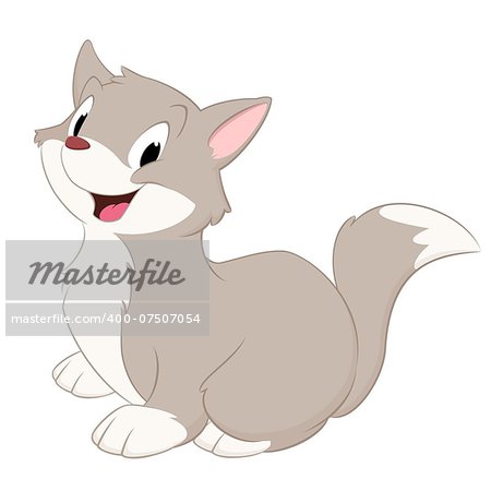 Cartoon cat. Isolated objects for design element