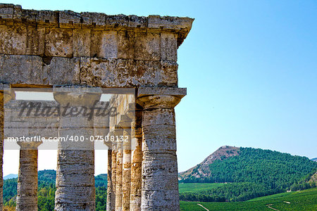 Ancient temple of Segesta in the valley - Trapani, Sicily