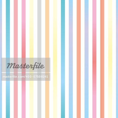 Seamless vector pastel stripes background or tile pattern illustration. Desktop wallpaper with colorful yellow, red, pink, green, blue, orange and violet stripes for kids website background