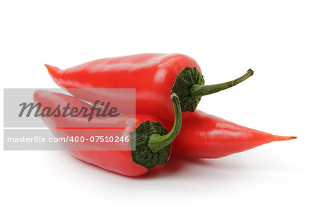 red sweet pepper looks like jalapeno, isolated on white
