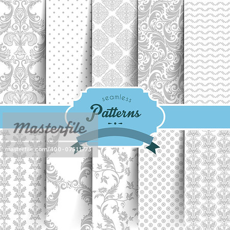 Vector illustration (eps 10) of Seamless patterns set