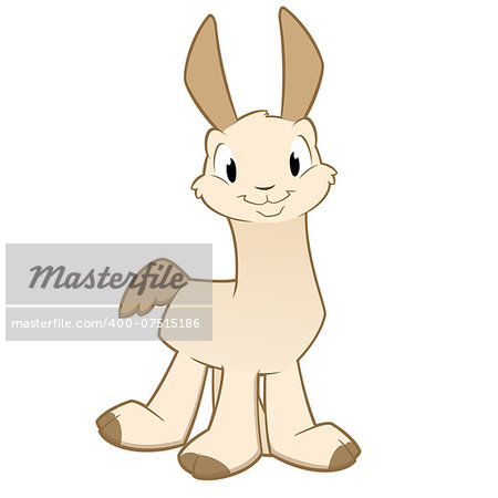 Cartoon llama. Isolated objects for design element, can also be used as a mascot or logo