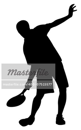 tennis player boy silhouette vector