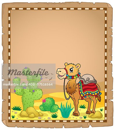 Parchment with camel 1 - eps10 vector illustration.