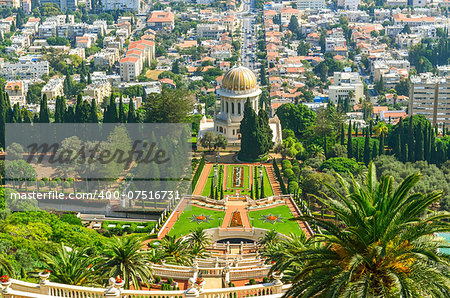 A beautiful picture of the Bahai Gardens in Haifa Israel.