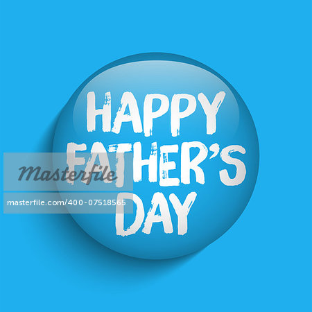 Vector - Happy Fathers Day Blue Icon Button