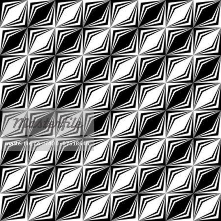 Design seamless diamond geometric diagonal pattern. Abstract monochrome decorative background. Vector art