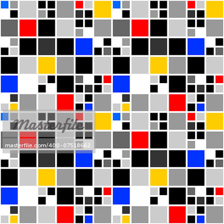 Design seamless colorful mosaic pattern. Abstract square geometric background. Vector art