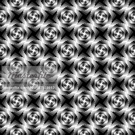 Design seamless monochrome whirlpool geometric pattern. Abstract textured background. Vector art. No gradient