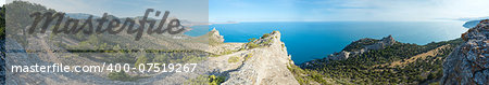 Coastline of  Novyj Svit  reserve summer panorama (Crimea, Ukraine)