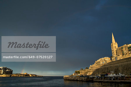 Rainbow between Valletta and Sliema, Malta