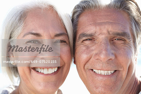 Close up portrait of happy couple