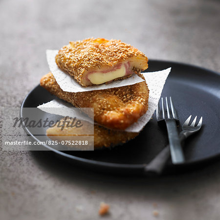 Ham and cheese breaded turnovers