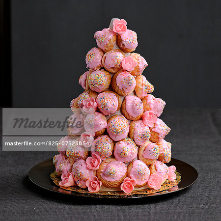 Pink biscuit French Wedding cake