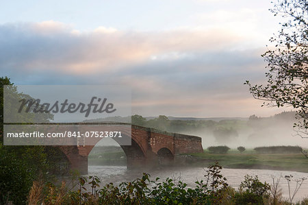 Autumn, early morning, Eden Bridge, Lazonby, Eden Valley, Cumbria, England, United Kingdom, Europe