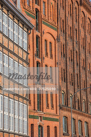 Old storehouses at the quay in Lubeck, Germany