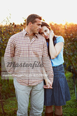 Young Couple In Vineyard, Croatia,  Europe