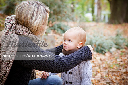 Mother with child in autumn, Osijek, Croatia