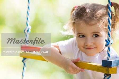 Little girl playing outdoors