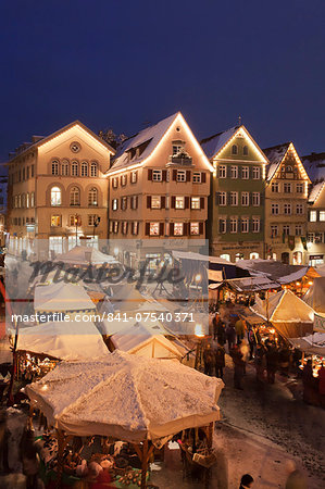 Christmas fair at the marketplace, Esslingen, Baden Wurttemberg, Germany, Europe