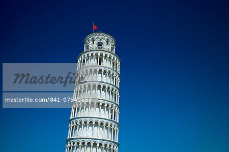 The Leaning Tower of Pisa, Torre pendente di Pisa, campanile freestanding bell tower of the Cathedral of Pisa, Italy