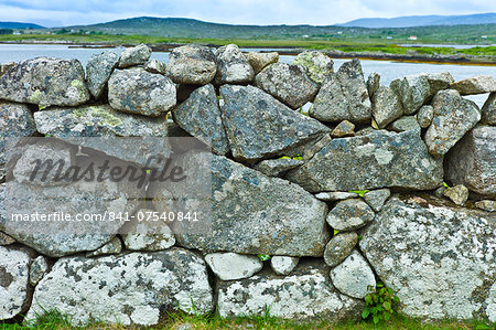 Dry stone wall near Rosmuck, Connemara, County Galway, Ireland