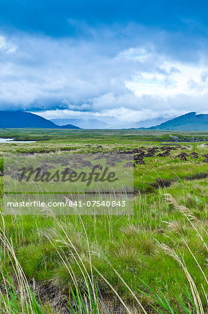 Connemara Landscape and Peat Bog, The Old Bog Road near Roundstone, County Galway, Ireland
