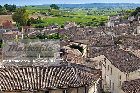 Rooftops of St Emilion from L'Eglise Monolithe in the Bordeaux region of France