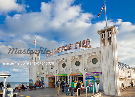 Entrance to Brighton Pier, Brighton, East Sussex, England, United Kingdom, Europe