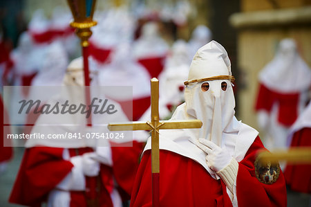 Procession on Good Friday, Enna, Sicily, Italy, Europe