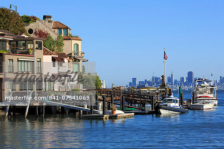 Waterfront homes in Tiburon, Marin County, California, United States of America, North America